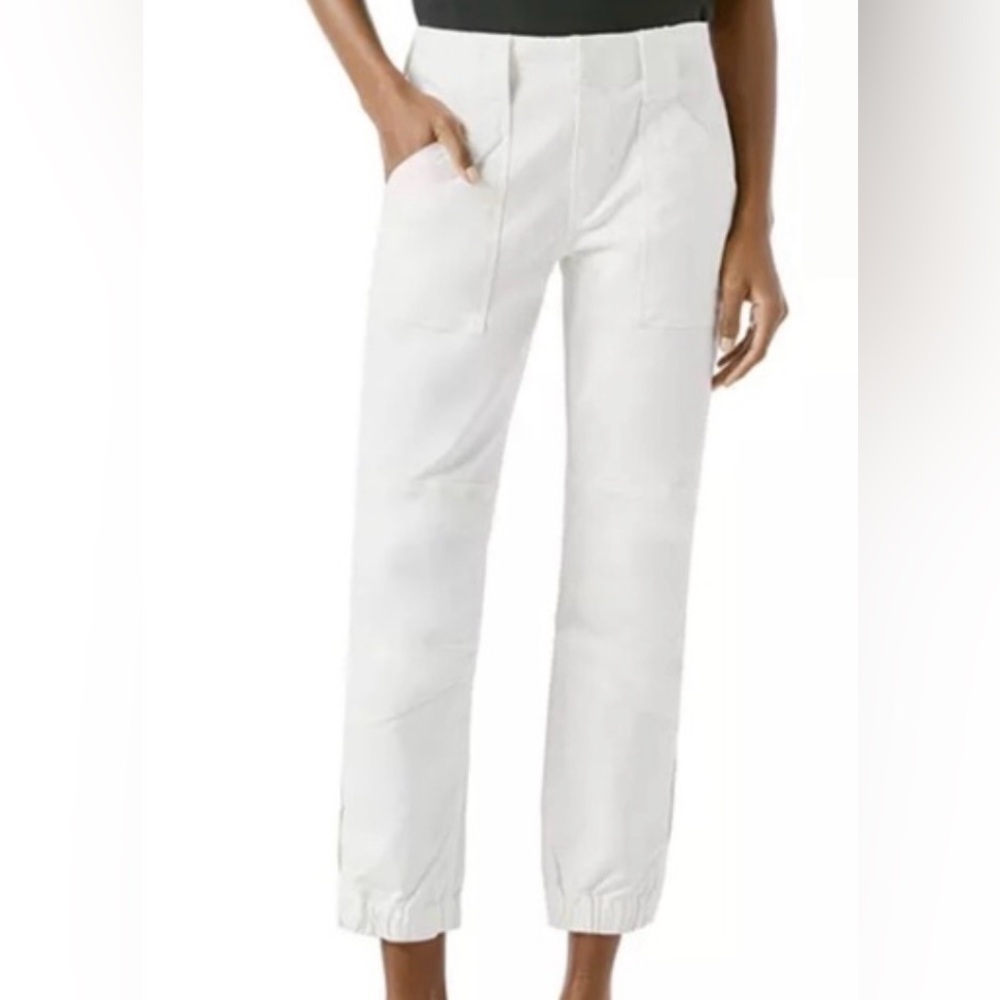 Frame Denim Trapunto Utility Moto Pants w/ Banded Hem | Off White | Size 29